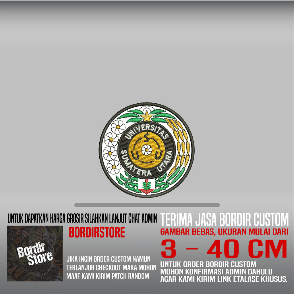 UNIVERSITAS SUMATERA UTARA BS-461 PATCH BORDIR LOGO/EMBLEM