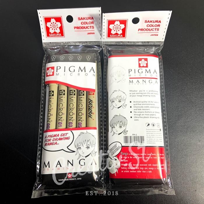 Sakura Pigma Micron Set Drawing Pen Pulpen Gambar (Gambar Manga)