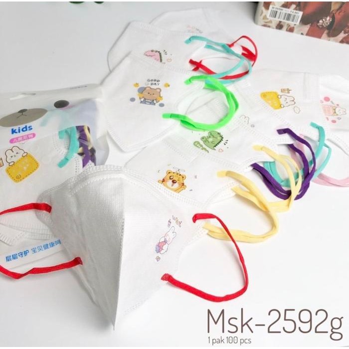 kfiv Masker Duckbill Anak Model Kn95 Anak Putih Tali Warna Warni