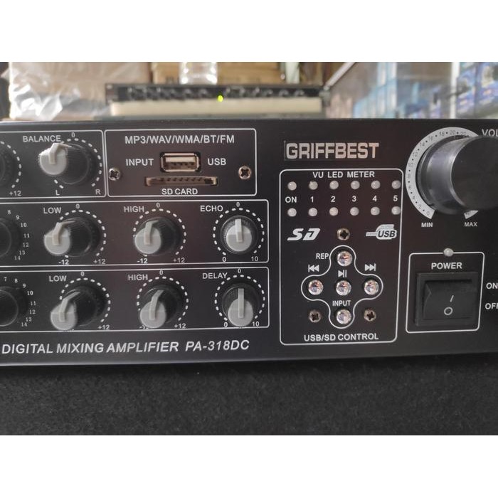 Power Ampli Mixer Mini GriffBest PA-318DC USB Bluetooth