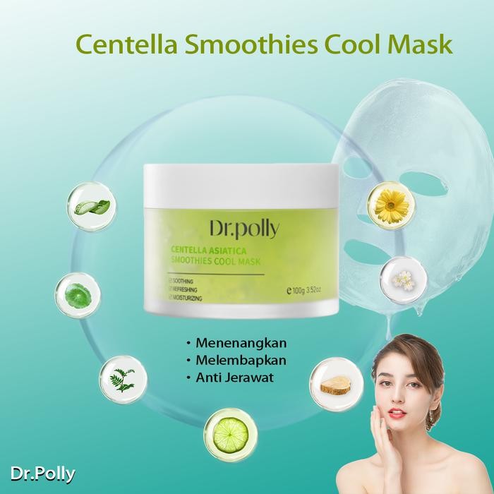 6wwm- Dr.Polly Sellaginella Soothing Moisture Mask Masker Wajah Centella Asiatica Dengan