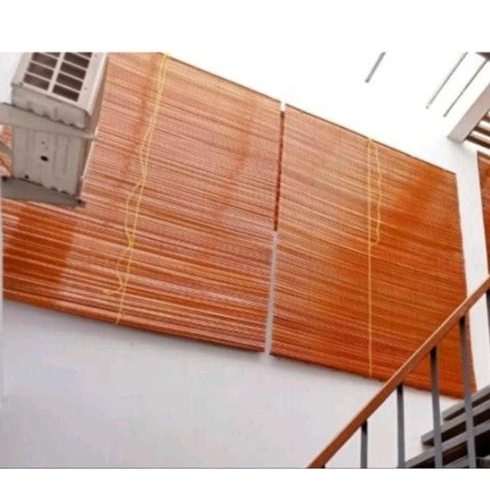 BnYKpRomO- Tiray Krey Bambu Sawit Tirai Krei Outdoor Ukuran 2X1,5 Meter Tinggal Pasang Sudah