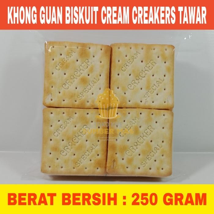 ORIGINAL Khong Guan Cream Crackers 250 gr Biskuit Kiloan Cemilan jadul Gabin