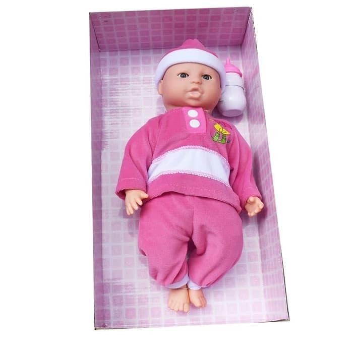 q2qh- Mainan Boneka Bibi Ekspresi Bibi Gigles Bahan Karet Boneka Bayi Bisa Suara Nangis