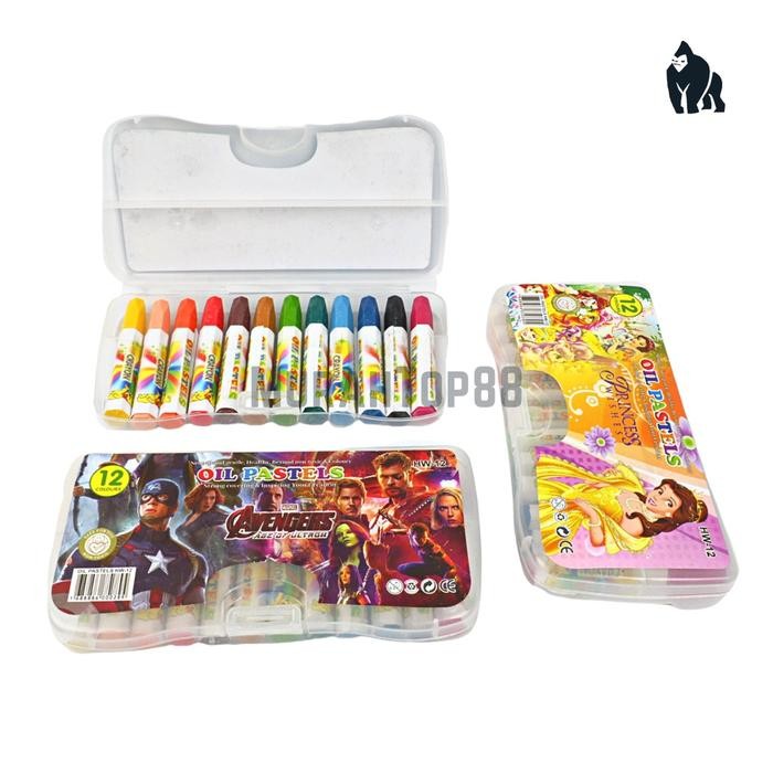 Crayon 12 Warna Besar / Oil Pastel / Krayon Set Murah Anak Anak [HARGA PER SET]