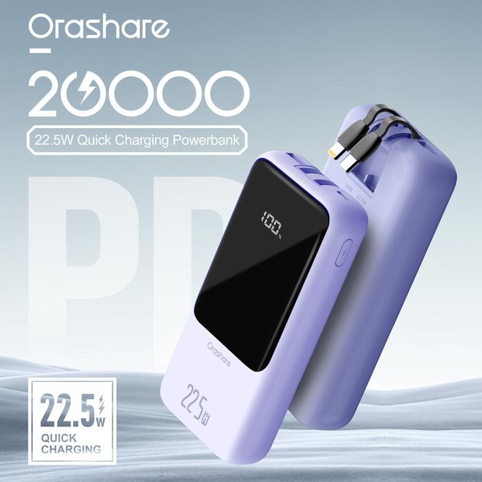 Orashare OH20Pro 20000mAh Powerbank Kapasitas Besar 22.5W Pengisian Super Cepat Power Bank Dengan