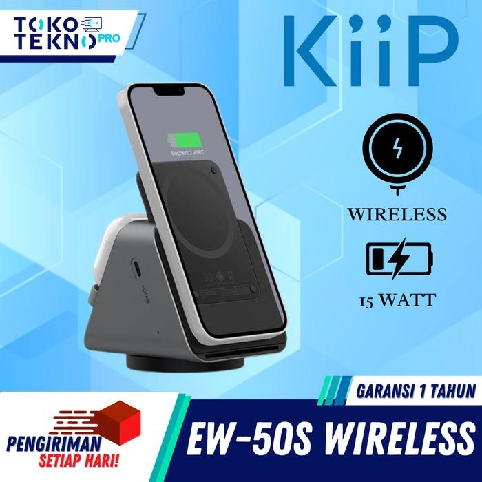 KiiP Wireless EW50S / EW-50S Magsafe Powerbank Wireless Charger Base 3in1 PD Fast Charging