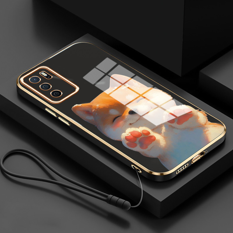 Casing Untuk OPPO A16 A16s A54s Case Casing HP Softcase Tali gantungan berlapis silikon mewah Kasing