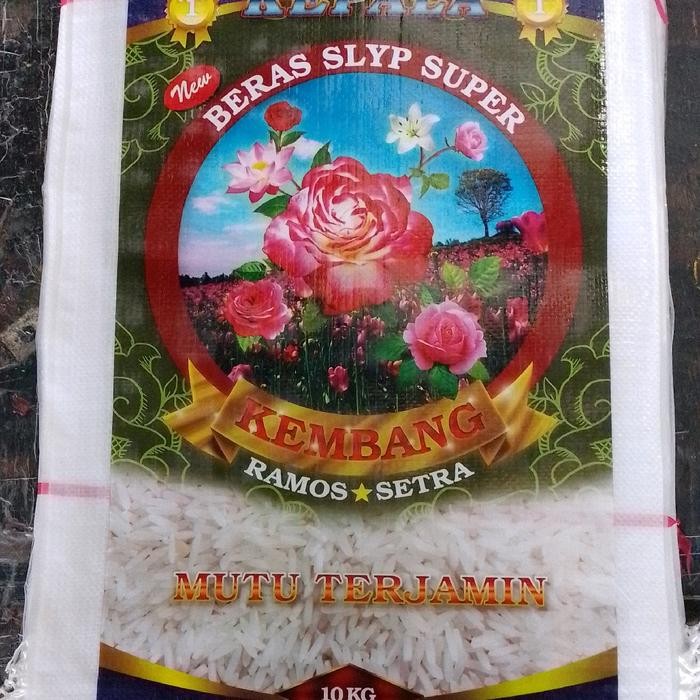Eat77- Karung Beras Laminasi Cap Kembang Ukuran 35X55 Cm Untuk Kapasitas 10 Kg Isi 25 Lembar