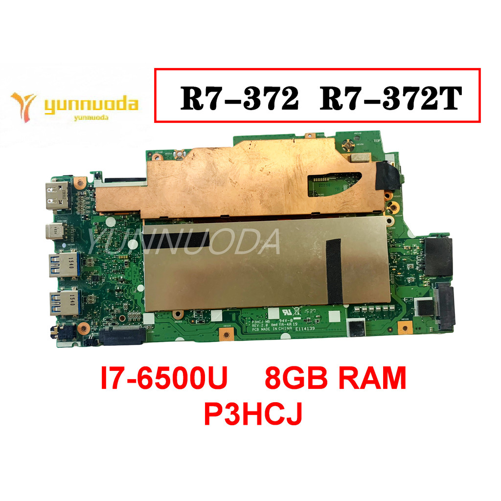 Casing Laptop P3HCJ  For Acer Aspire R7-372 R7-372T Laptop  Motherboard With I7-6500U CPU 8GB  RAM T