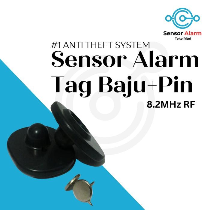 Sensor-Tag Baju-Square Tag Baju dan Pin 8,2 MHz RF Alarm Toko Ritel