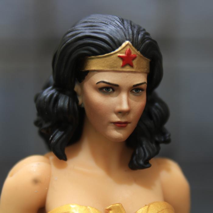 HOT SALE 1/12 CUSTOM DC MEZCO WONDER WOMAN LYNDA CARTER MULTIVERSE HEAD SCULPT MCFARLANE TOYS