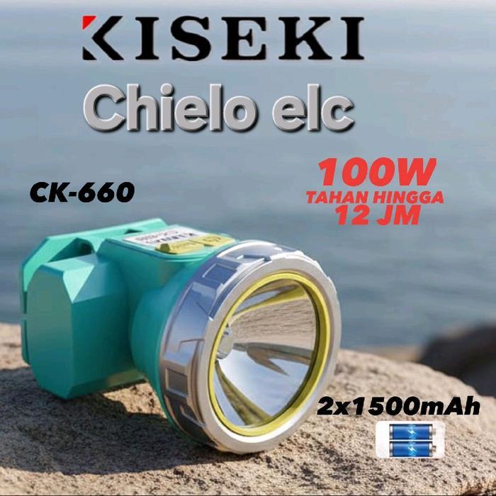 JUAL KISEKI Chielo elc CK-660 Lampu Tahan Hingga 12 Jam 100W dengan 2x1500mAh Baterai