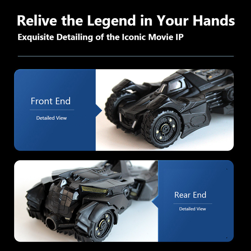 JADA 2015 Arkham Knight Batmobile 1:32 Die-Cast Model - Primer Black with Free-Rolling Wheels