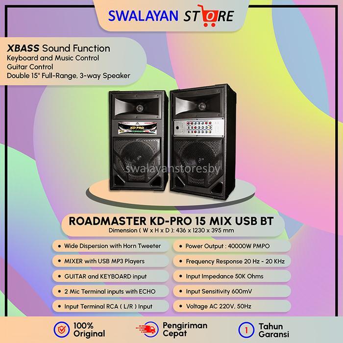 ROADMASTER - KD Pro 15 Mix Usb Bluetooth Speaker Active | Garansi 1 Tahun