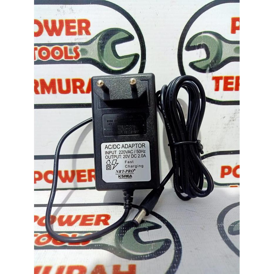 Charger Bor Baterai 20V Nrt Pro Cordless Drill 20 V Cas Pengisi Colok