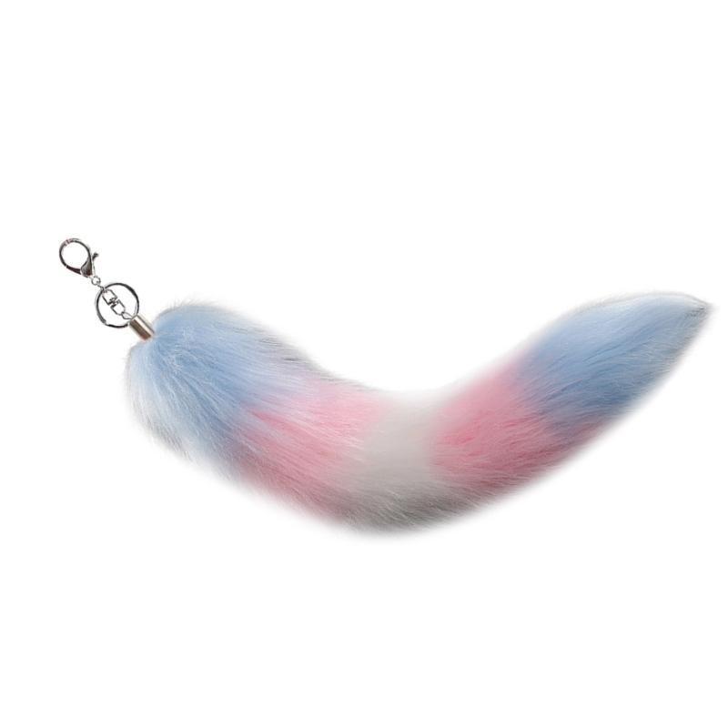 31BB Foxes Tail Keychain Furry Wolf Tail Keyring Cosplays Toy Foxes Costume Bag Hangings Charm