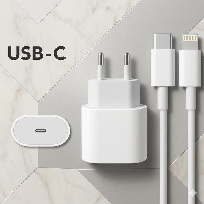 Terbaru Adaptor Charger 18 Watt + Kabel Usb C To Lighting 18W For Ipon 11 12 13 14 15 Pro Max 1 Set