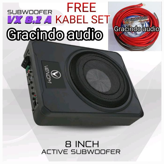 Subwoofer Aktive Venom 8inch Slim Subwoofer Kolong Jok Original Garansi Venom