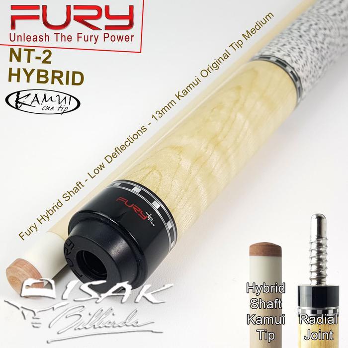 Fury Hybrid Nt-2 Cue - Low Deflection Shaft Stick Billiard Kamui Tip