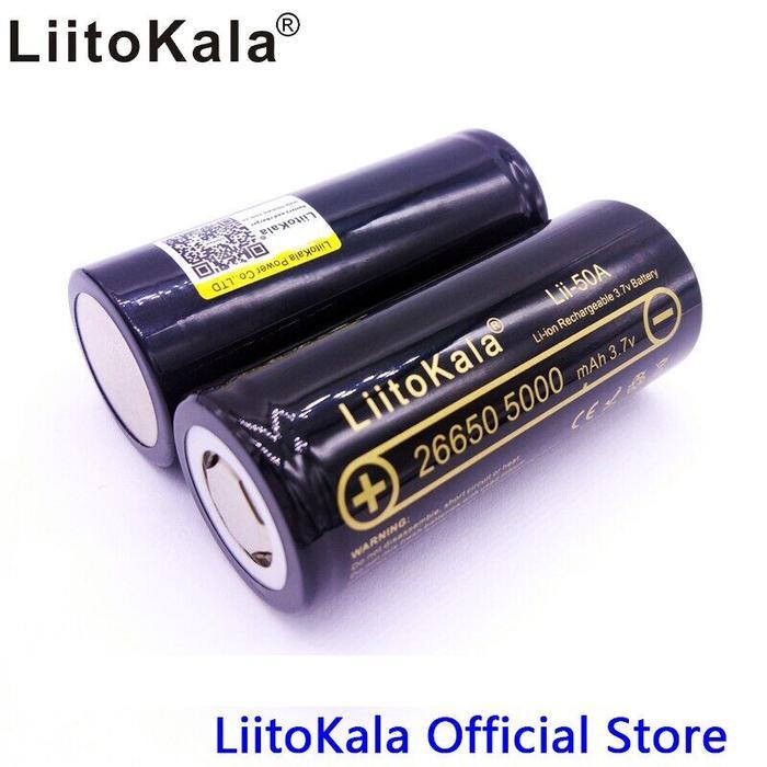 Liitokala Lii-50A 26650 5000Mah Baterai Lithium 3.7V 5000Mah 26650 Baterai Isi Ulang 26650-50A Cocok