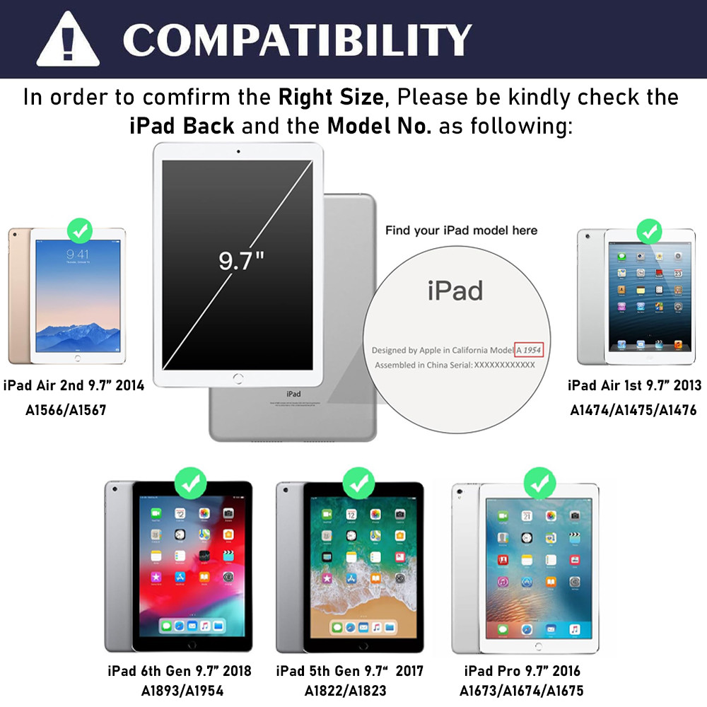 For iPad 9.7 inch Case, Keyboard Case for iPad 9.7 Inch iPad 6th / 5th Gen/iPad Pro 9.7 2016, iPad
