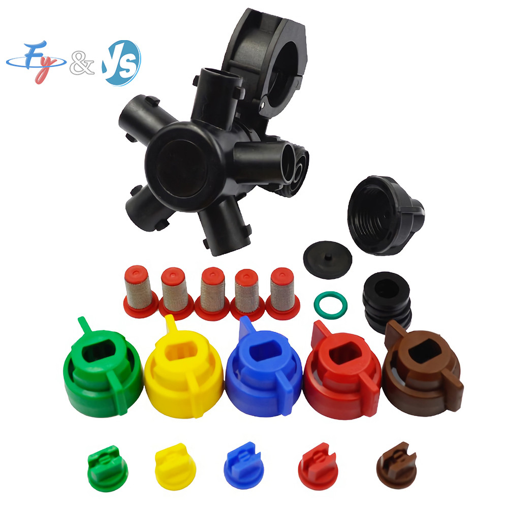 BARU Anti-Drip Agricultural Sprayer Nozzle Kit - Wet Boom 5-Head Plastic Spray Tips for Herbicide & 