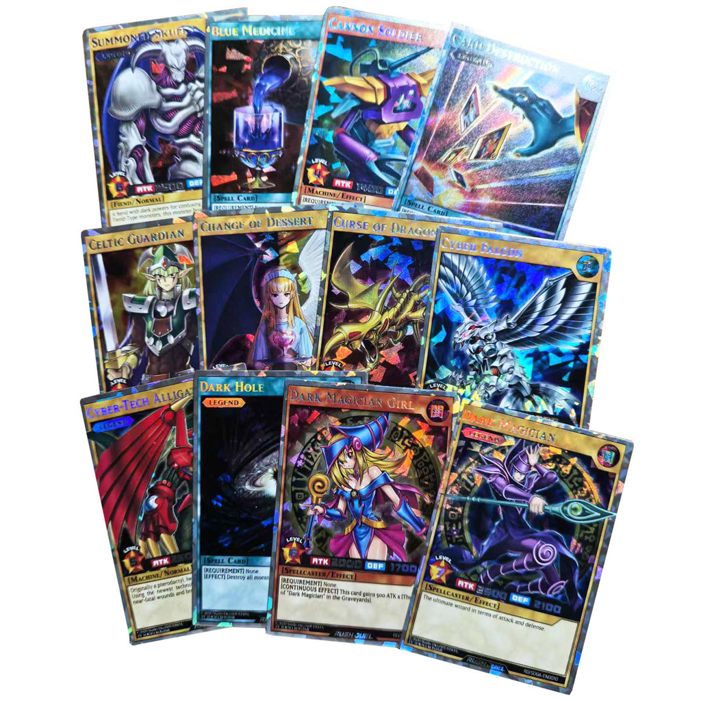DIY 72Pcs New YU GI OH RUSH DUEL Cards Classical Duel Monster Collection Red&Blue eyes yugioh shiny