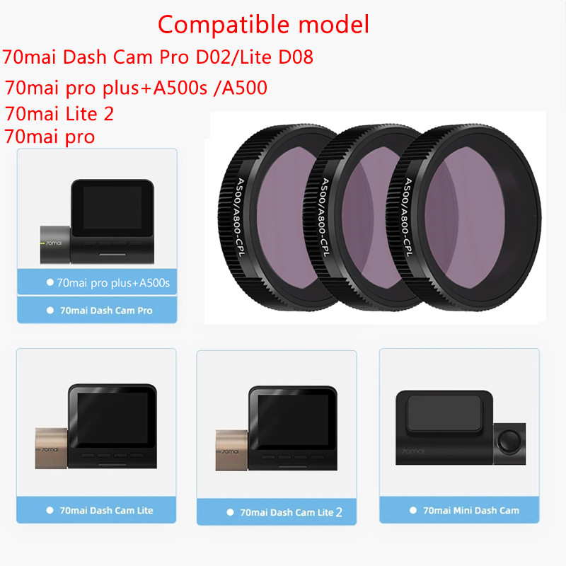 for 70mai Dash Cam pro plus+ A500s CPL Filter For 70mai pro Midrive D08 / Midrive D02 70mai Dash Cam