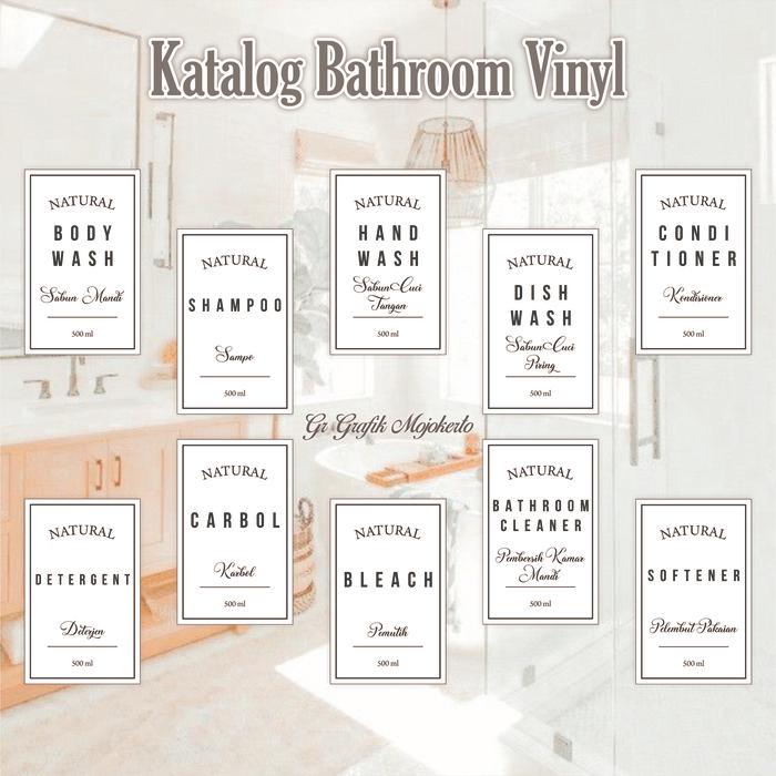 STIKER LABEL BOTOL SABUN CAIR ANTI AIR / STIKER LABEL WATERPROOF/ STIKER KAMAR MANDI