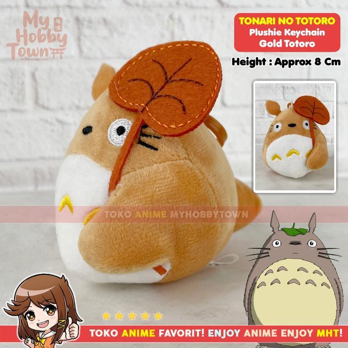 Gantungan Kunci Plush Anime Tonari No Totoro Brown Gold Totoro Leaf