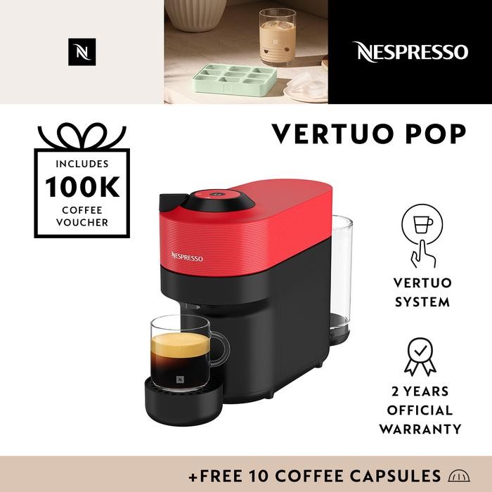 

NESPRESSO VERTUO POP COFFEE MACHINE, RED (MESIN KOPI)