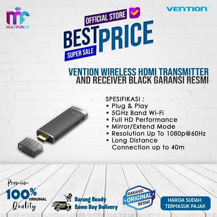 Vention Wireless HDMI Transmitter and Receiver Black Garansi Resmi
