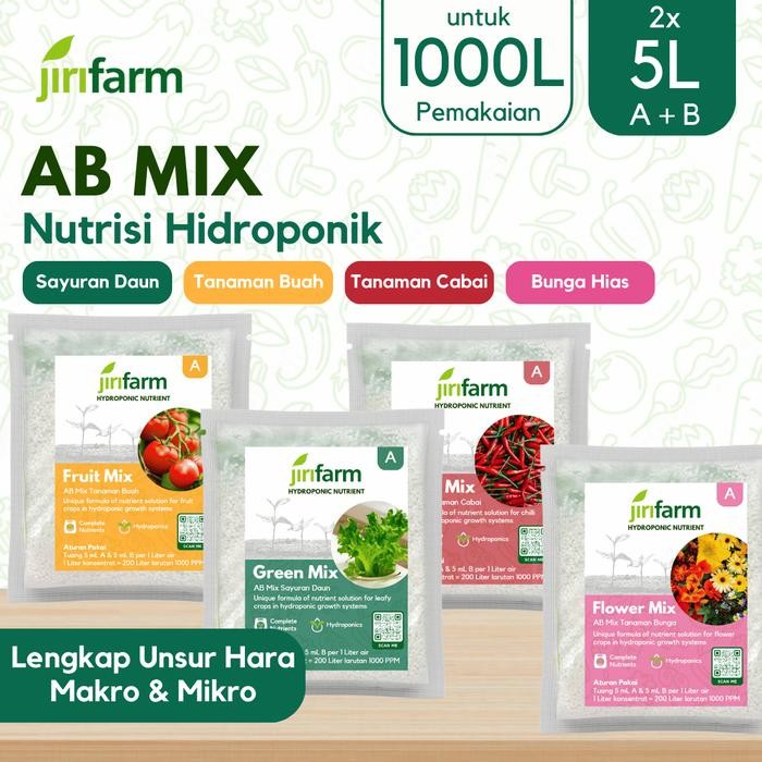 

Promo Jirifarm - Ab Mix 5Liter Konsentrat Pupuk Nutrisi Hidroponik Sayuran Daun Cabai Buah Bunga