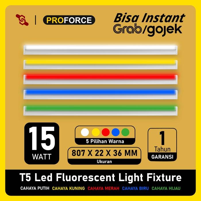 Pilihan- Lampu Tl Led Proforce T5 15 Watt Panjang 80 Cm Warna Warni