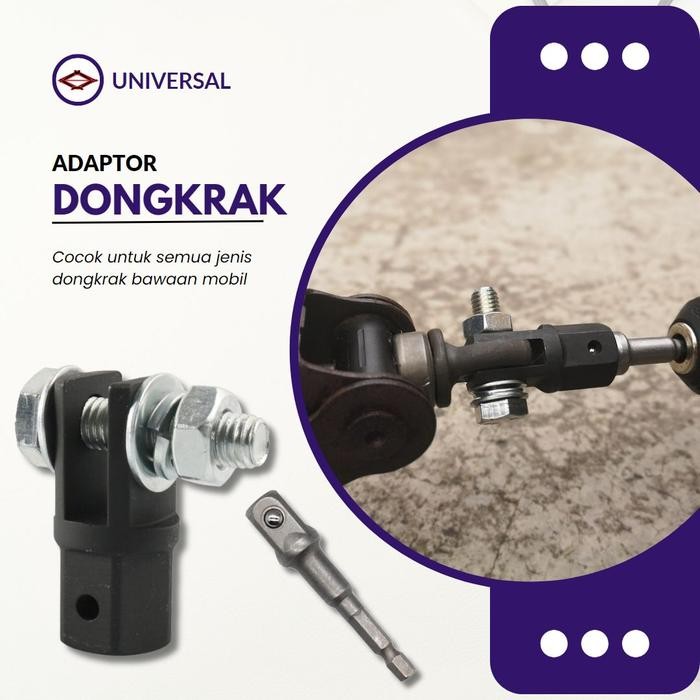 Alat Bantu Putar Dongkrak Mobil Universal Adaptor Bor Kunci Shock Ban