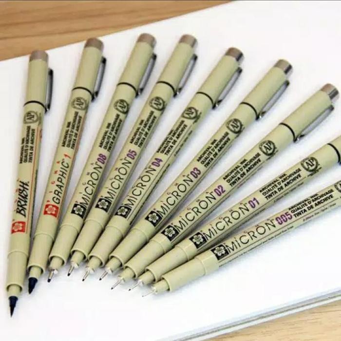 

Terlaris! Sakura Pigma Black Micron Drawing Pen 01 - 02 - 03 - 04 - 05 - 08