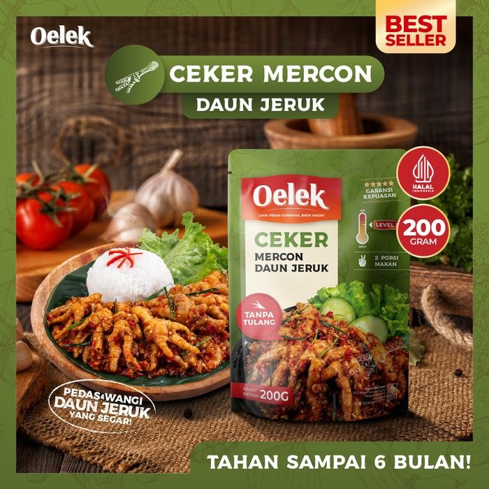 

ORIGINAL Oelek Ceker Daun Jeruk Tanpa Tulang / Ceker Daun Jeruk Mercon Pedas / Lauk Siap Saji / Lauk
