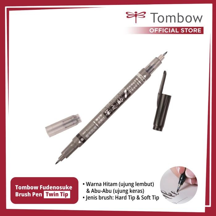 

Pilihan- Tombow Fudenosuke Brush Pen, Twin Tip [Black-Grey]