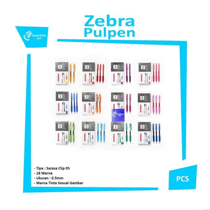 

Pulpen Gel Zebra SARASA CLIP 0.5mm [ PCS ]
