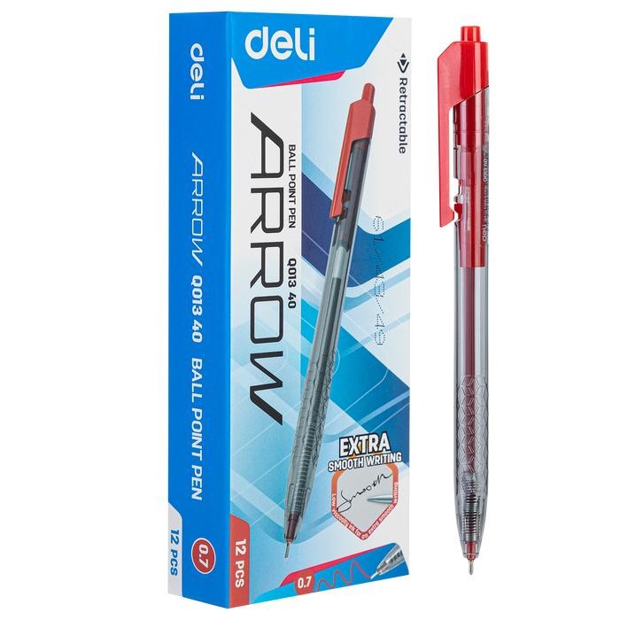 

Deli Ballpoint Pen Retracable/Pulpen Cetek 0.7mm Isi 12pcs/box EQ013X0
