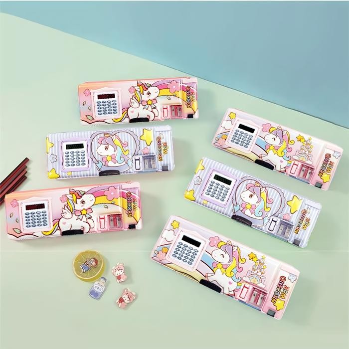 

CODKotak Alat Tulis / Kotak Pensil Pola Kartun Rautan Kapasitas / Tempat Pensil Dua Lapis Bahan