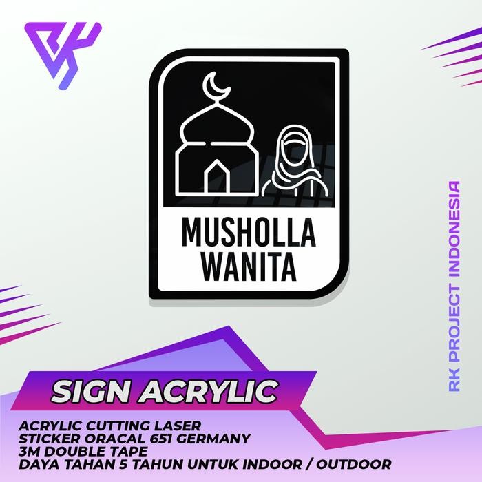 MUSHOLLA WANITA PAPAN INFORMASI SIGN BOARD AKRILIK