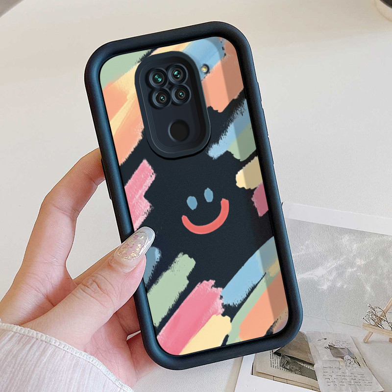Casing Hp untuk Xiaomi Redmi Note 9 4G 10X Hp Case Casing pola Senyum Pelangi Kasing HP Cesing mata 
