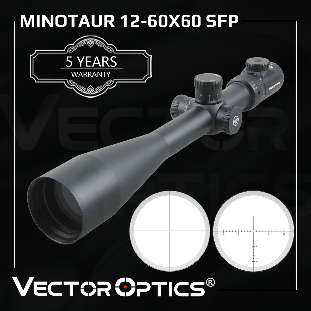 NEW Vector Optics Minotaur 12-60x60 Hunting Rifle Scope Tactical Riflescope For .308win Long Range &