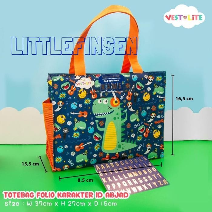 TERMURAH Tas folder anak vest/tas vest lite anak/tas folder serbaguna/tas les anak dengan zipper dan