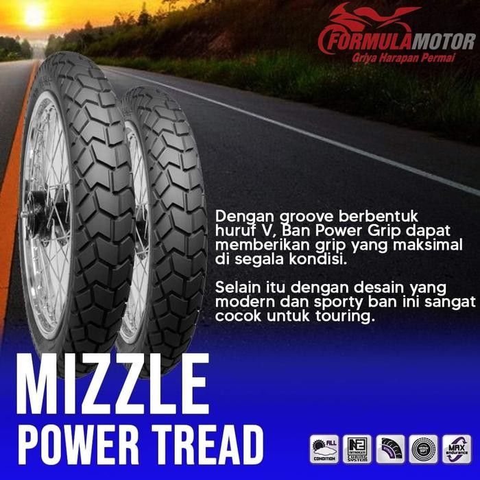 Mizzle Power Tread Ring 18 Tubetype All Size - Ban Motor NON TUBLES (Ukuran 250-18, 275-18, 300-18)