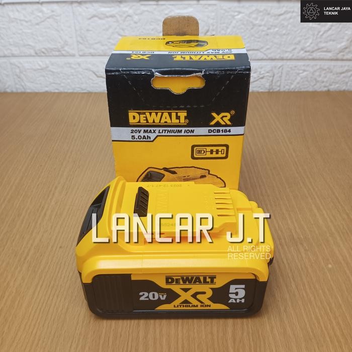 BATERAI DEWALT DCB184 20V 5.0Ah BATERAI DEWALT XR