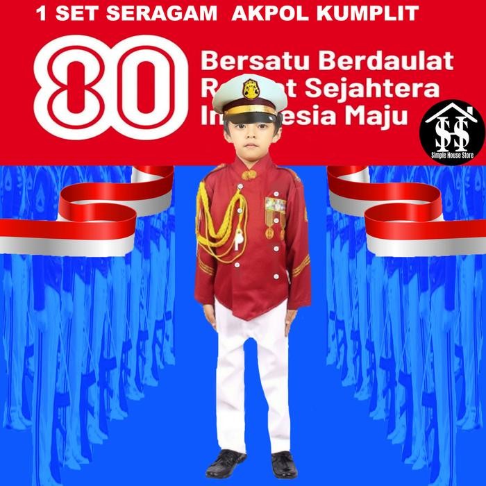 DISKON KOSTUM BAJU SERAGAM PROFESI ANAK AKPOL TARUNA KUMPLIT KOSTUM KARNAVAL 17 AGUSTUS TERBARU