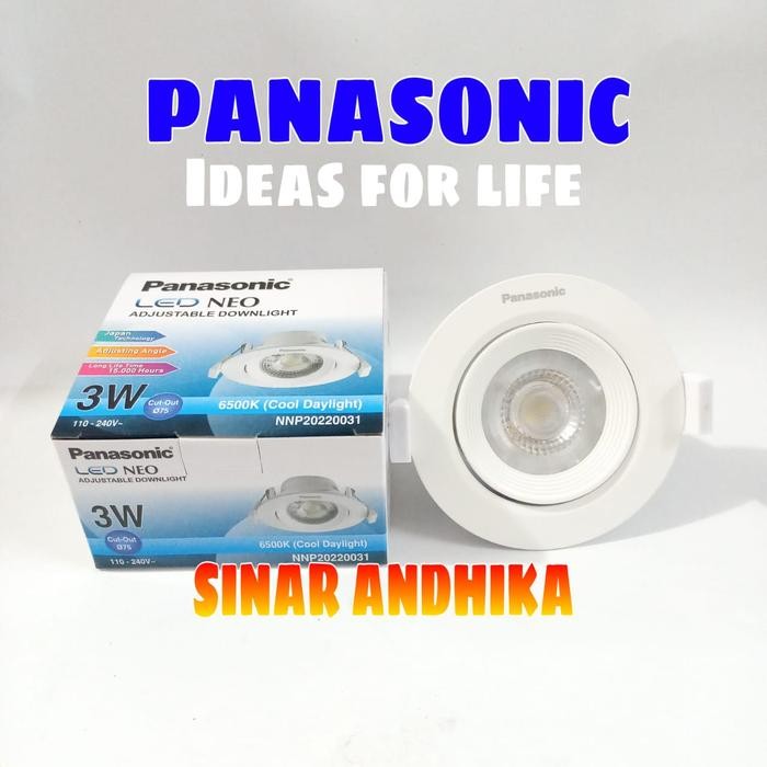 New Lampu Led Panasonic Adjustable Downlight 3Watt Nnp20220/Nnp20200